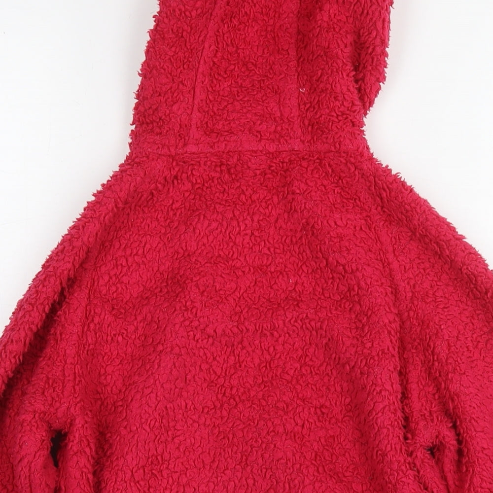 Brand and care label for Hi Gear girls’ pink jacket, size 9-10, years zip - teddy fleece