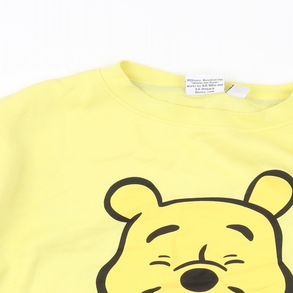 Disney Womens Yellow Polyester Pullover Sweatshirt Size 14 Pullover