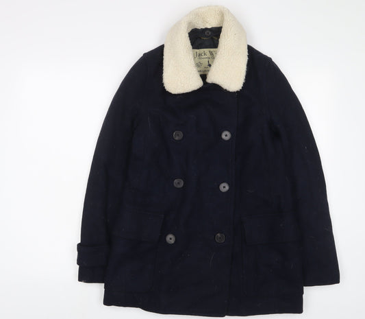 Womens UK Size 8 Jack Wills Blue Wool Coat