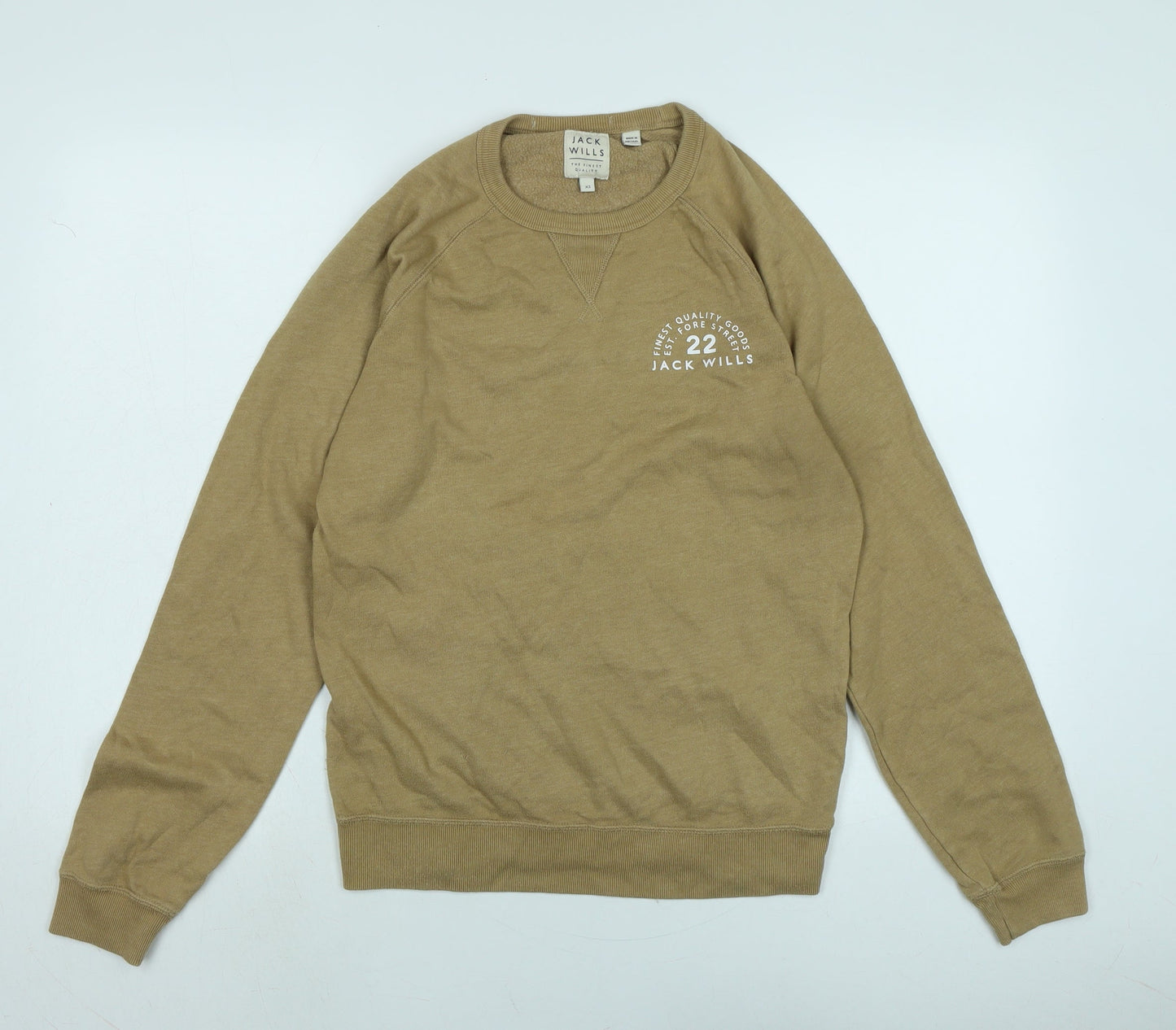 Jack Wills Mens Beige Cotton T-Shirt Size XS Crew Neck - Jack Wills