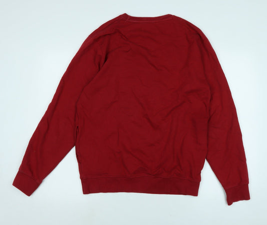 Pepe Jeans Mens Red Cotton Pullover Sweatshirt Size L - pepe Jeans