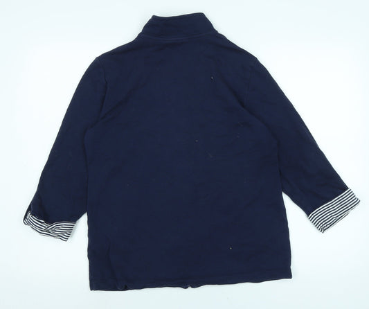 Karen Scott Womens Blue Jacket Size M Zip - karen Scott