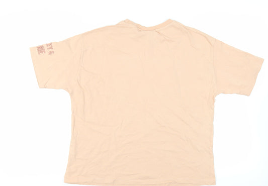 Disney Womens Pink Cotton Basic T-Shirt Size M Crew Neck - Mickey and Minnie Mouse