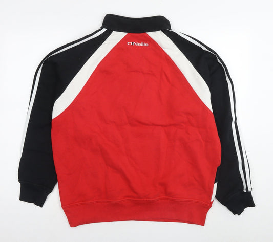 O'Neill Mens Red Cotton Pullover Sweatshirt Size M - Colourblock Pattern