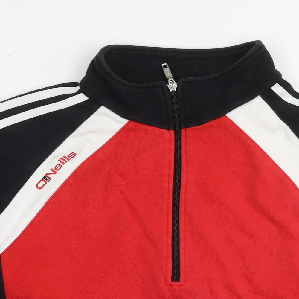 O'Neill Mens Red Cotton Pullover Sweatshirt Size M - Colourblock Pattern