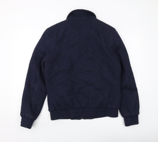Maison Cinqcent Mens Blue Bomber Jacket Jacket Size S Zip
