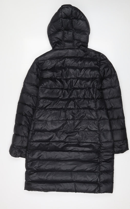 Joseph Womens Black Puffer Jacket Coat Size 10 Zip