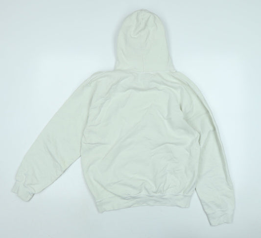 Gilden Mens Ivory Cotton Pullover Hoodie Size S