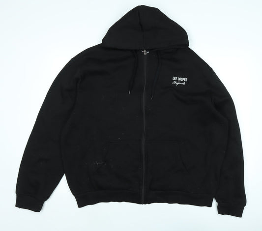 Lee Cooper Mens Black Jacket Size 3XL Zip - Logo