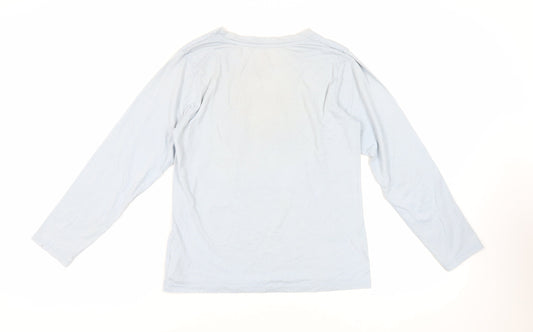 Disney Womens Blue Cotton Basic T-Shirt Size XS Crew Neck - Stich