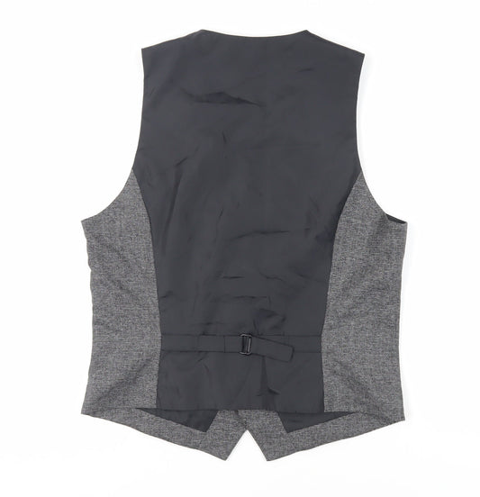 H&M Mens Grey Polyester Jacket Suit Waistcoat Size 42 Regular