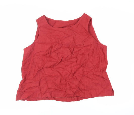 Womens UK Size 20 Ann Harvey Red Viscose Tank