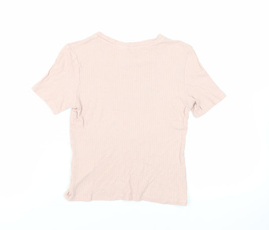 Womens UK Size S Monki Pink Viscose T-Shirt