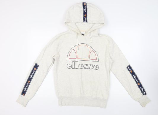ellesse Womens Grey Cotton Pullover Hoodie Size 10 Pullover - Logo