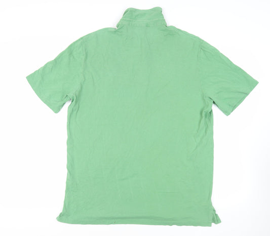 Polo Golf Mens Green Cotton Polo Size XL Collared Button - Logo