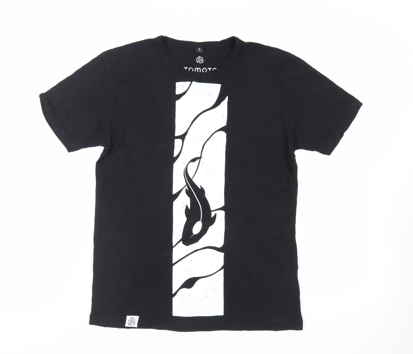 Tomoto Womens Black Viscose Basic T-Shirt Size S Crew Neck