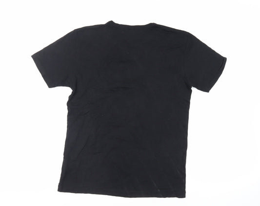Womens UK Size S Tomoto Black Viscose T-Shirt