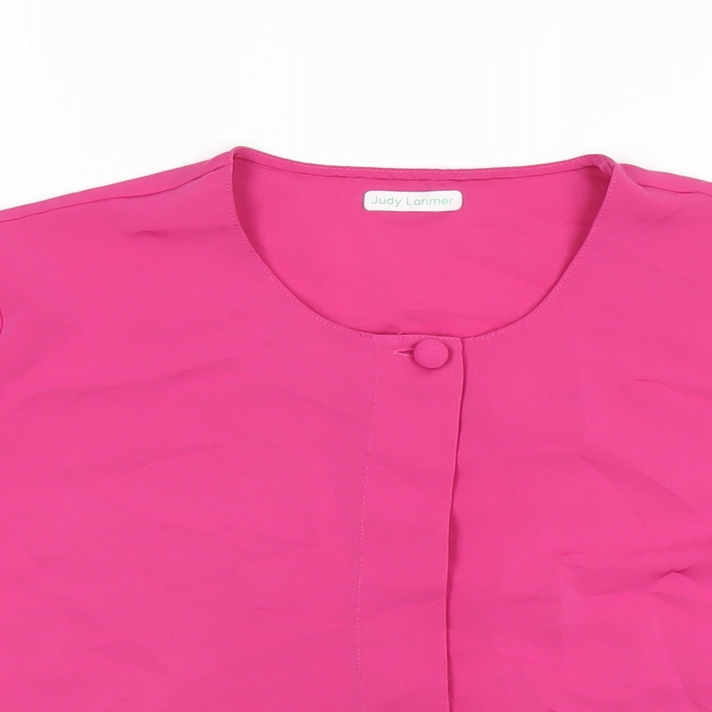St Michael Womens Pink Polyester Basic T-Shirt Size 14 Round Neck