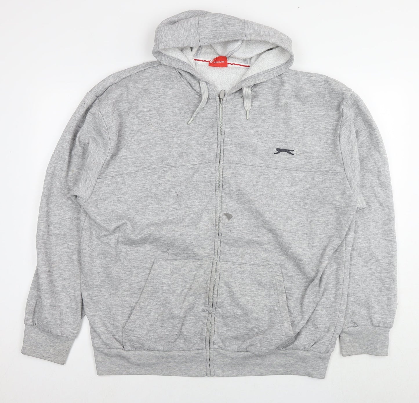Slazenger Mens Grey Polyester Full Zip Hoodie Size 2XL