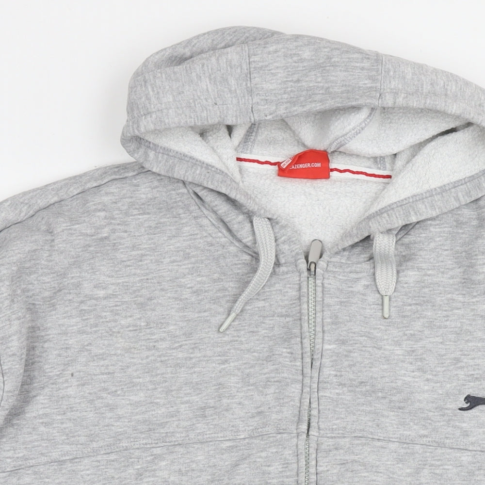 Slazenger Mens Grey Polyester Full Zip Hoodie Size 2XL
