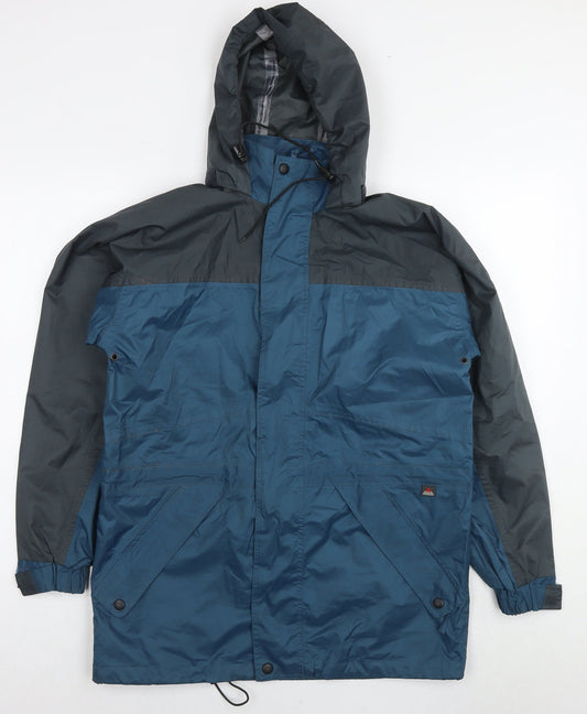 Wynnster Mens Blue Rain Coat Jacket Size S Zip