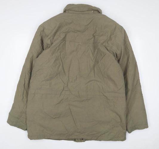 Debenhams Mens Green Jacket Coat Size L Zip