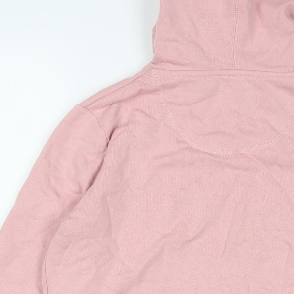 Crew Clothing Womens Pink Cotton Full Zip Hoodie Size 10 Zip - Logo, Embroidered