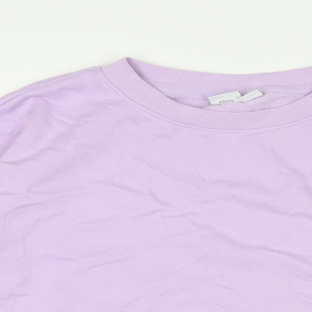 Disney Womens Purple Cotton Pullover Sweatshirt Size M Pullover - Stitch