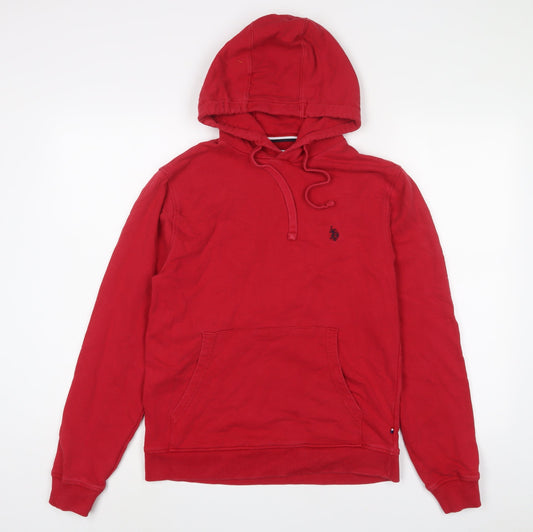 US Polo Assn. Mens Red Cotton Pullover Hoodie Size S