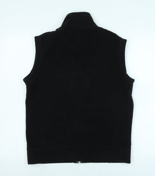 Royal Tag Womens Black Gilet Waistcoat Size M Zip - Logo