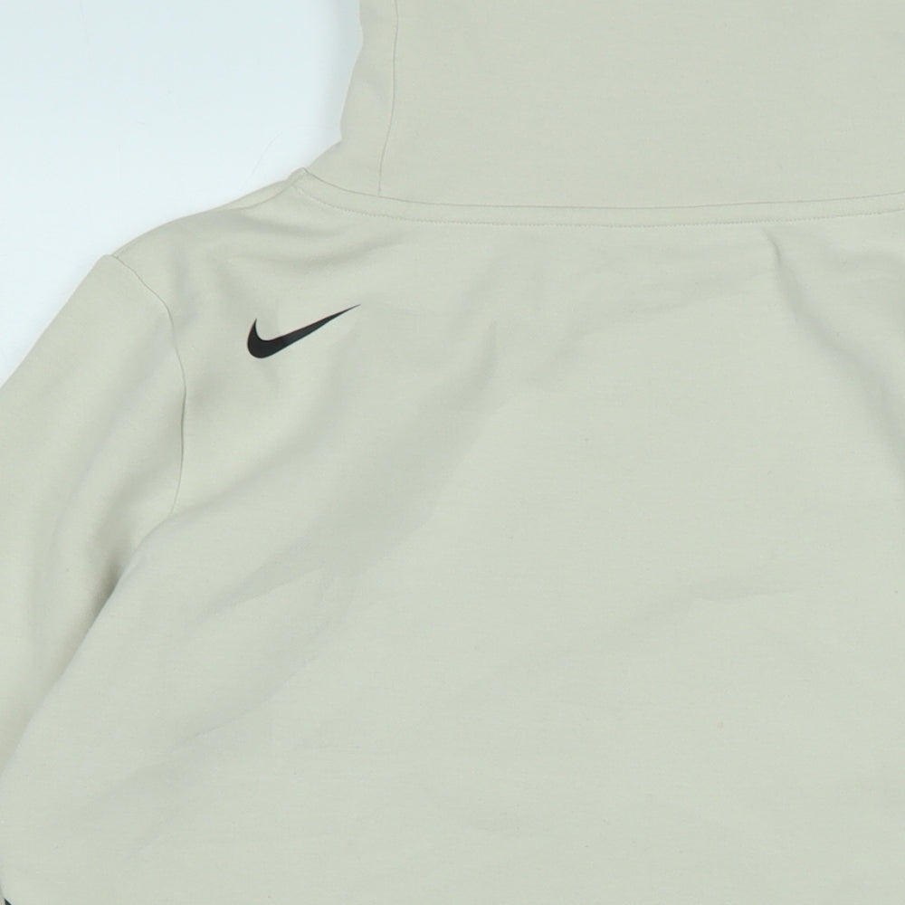 Nike Womens Black Polyester Pullover Sweatshirt Size S Drawstring - Logo