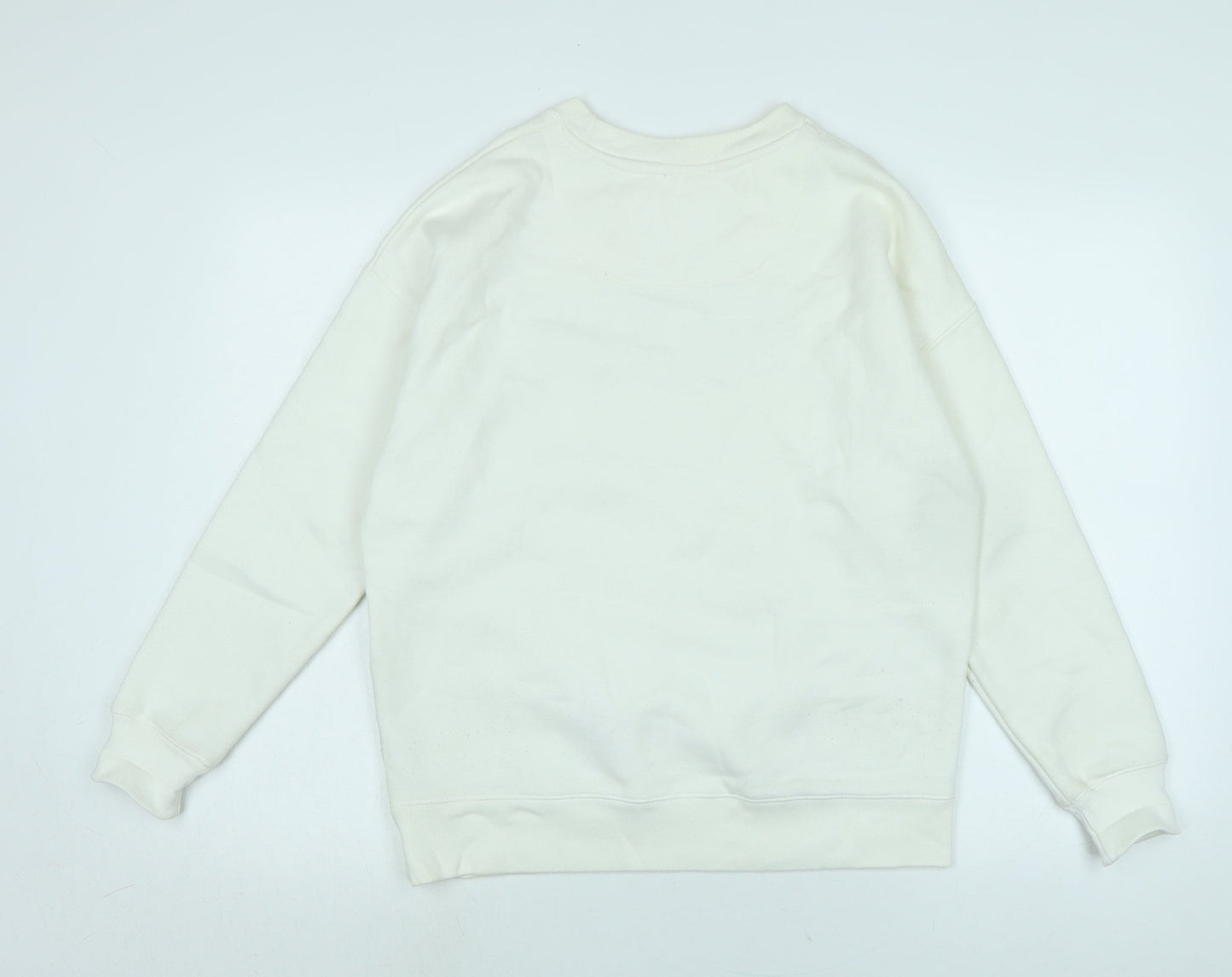 Jack Wills Womens Ivory Polyester Pullover Sweatshirt Size 8 - Logo