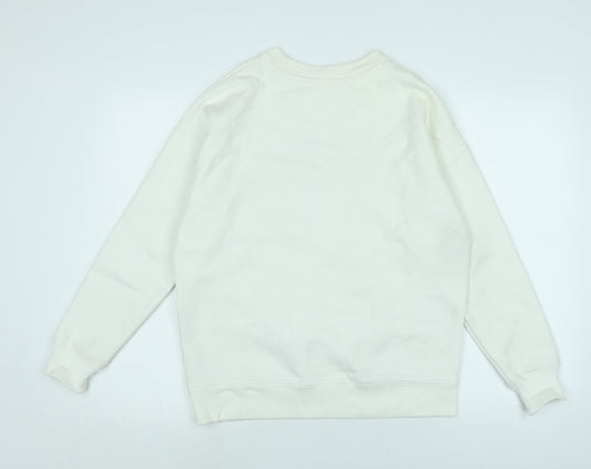 Jack Wills Womens Ivory Polyester Pullover Sweatshirt Size 8 - Logo