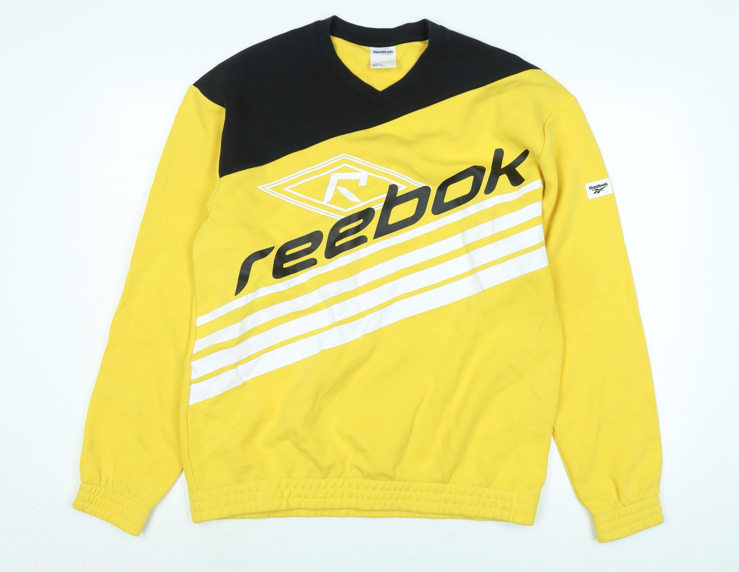 Reebok Mens Yellow Polyester Pullover Sweatshirt Size M - Logo
