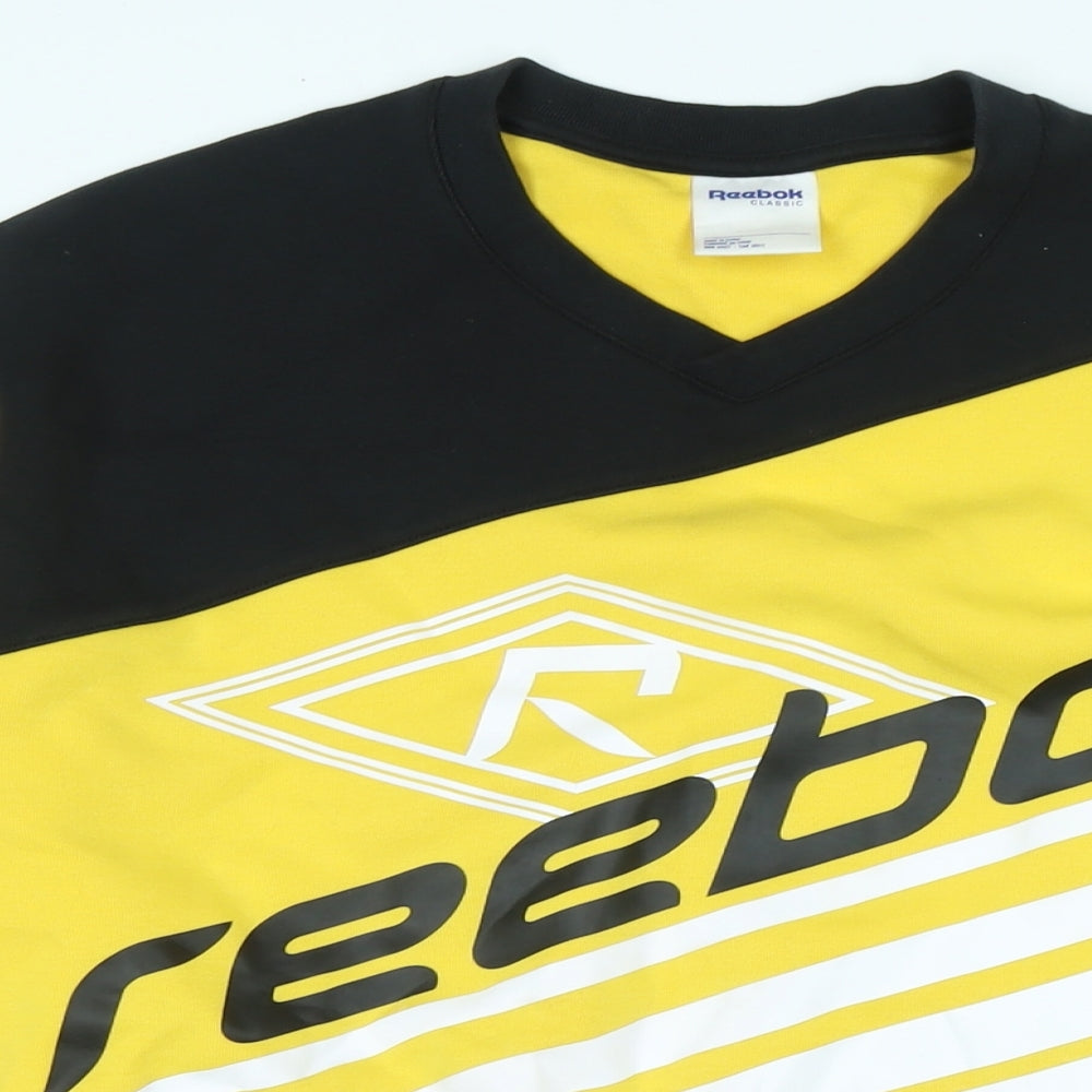 Reebok Mens Yellow Polyester Pullover Sweatshirt Size M - Logo