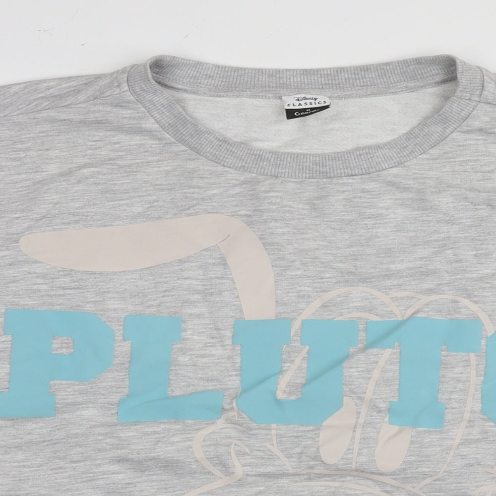 Disney Womens Grey Polyester Pullover Sweatshirt Size 16 Pullover - Pluto Size 16-18