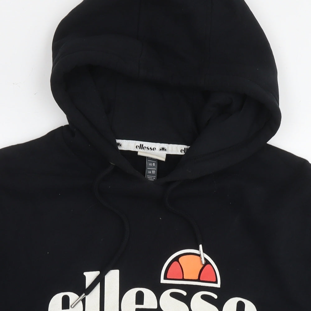 ellesse Womens Black Cotton Pullover Sweatshirt Size 10 Pullover - Logo
