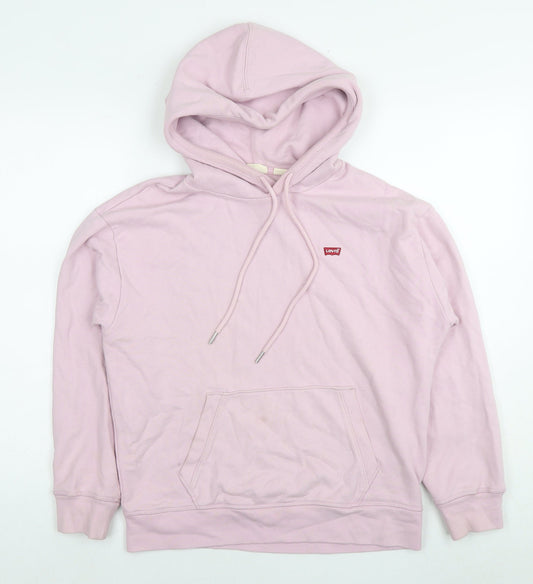 Levi's Womens Pink Cotton Pullover Hoodie Size S Pullover