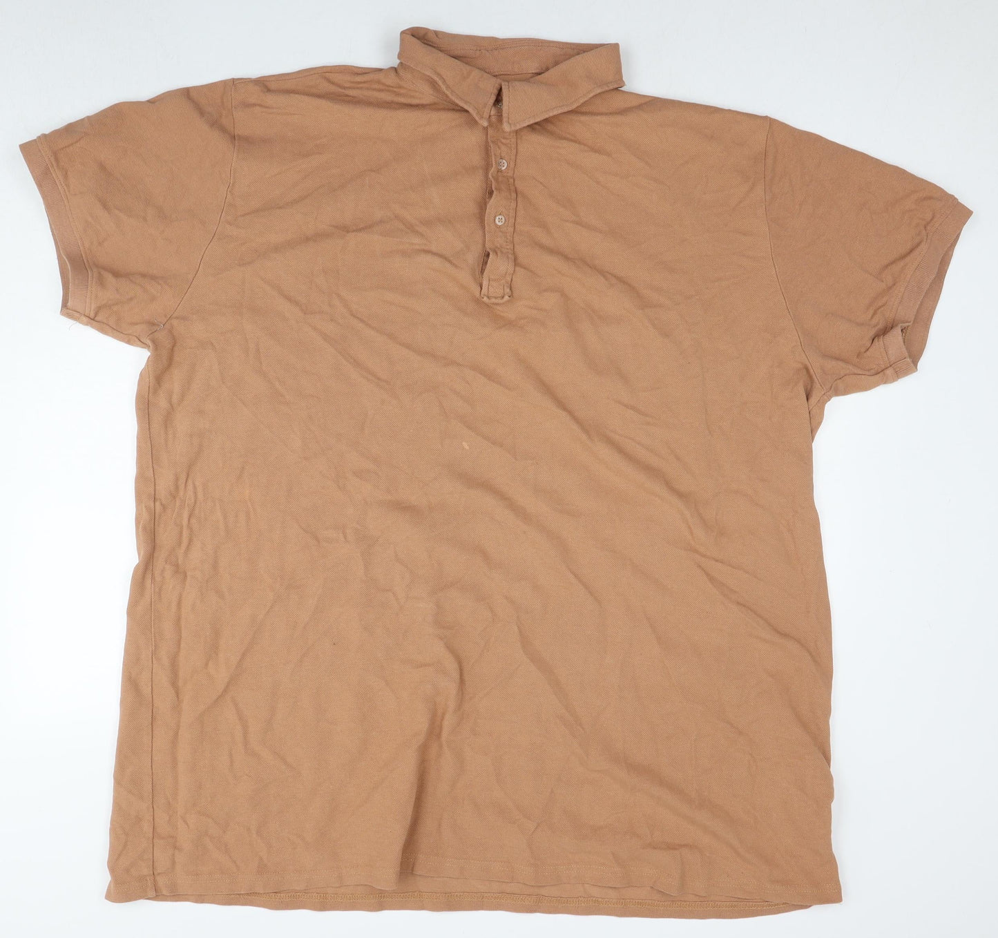 Threadbare Womens Brown Cotton Basic Polo Size 20 Round Neck