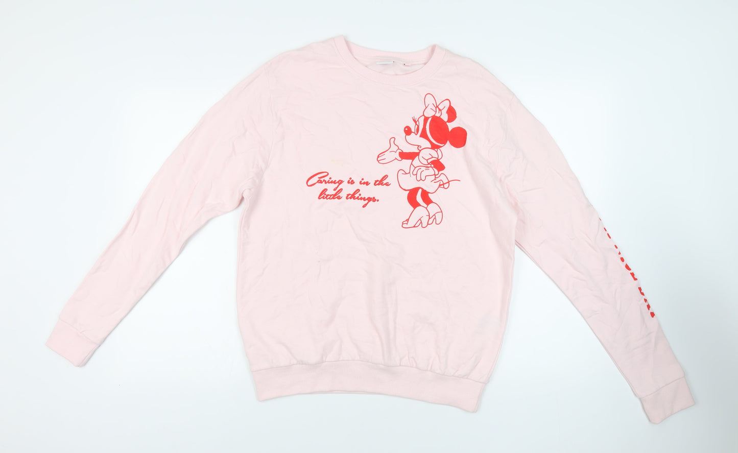 Disney Womens Pink Cotton Pullover Sweatshirt Size 12 Pullover - Minnie Mosue