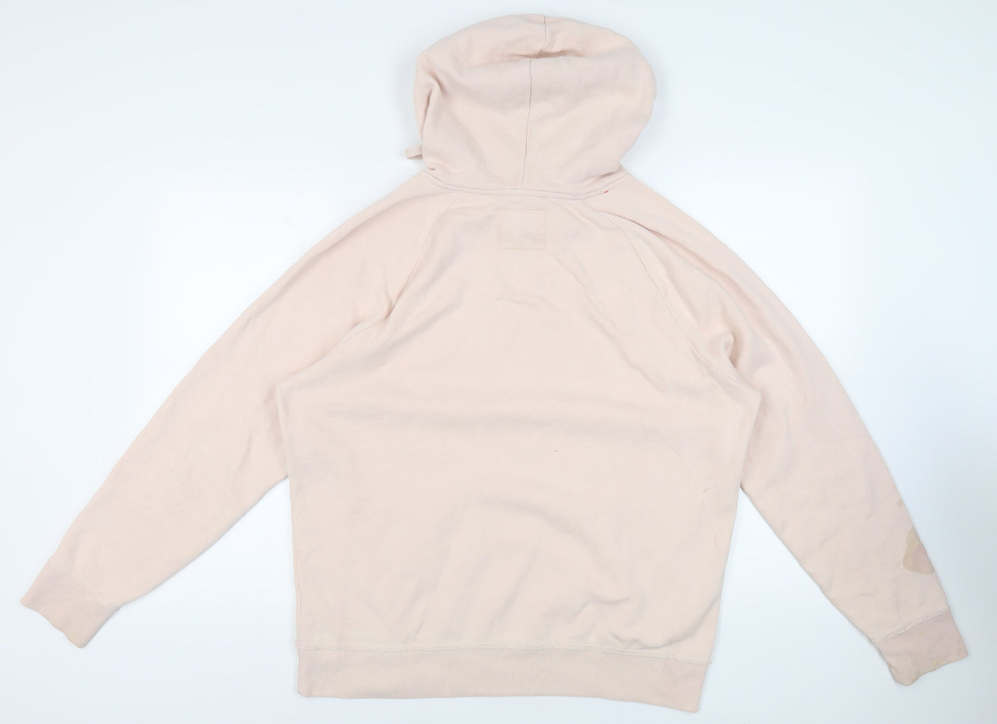 Hollister Mens Pink Cotton Pullover Hoodie Size XL - Logo Pockets