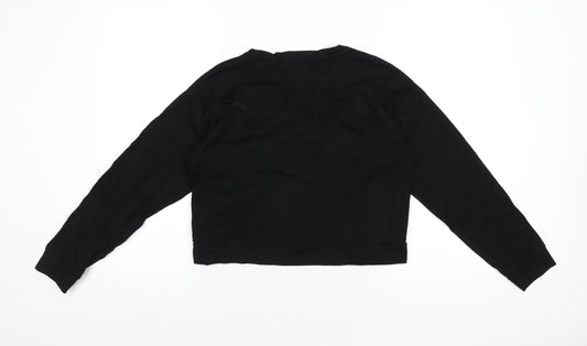 Jack Wills Womens Black Vinyl Pullover Sweatshirt Size 10 Pullover - Beaded