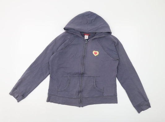 Levi's Womens Grey Cotton Full Zip Hoodie Size L Zip