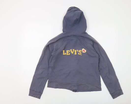 Levi's Womens Grey Cotton Full Zip Hoodie Size L Zip