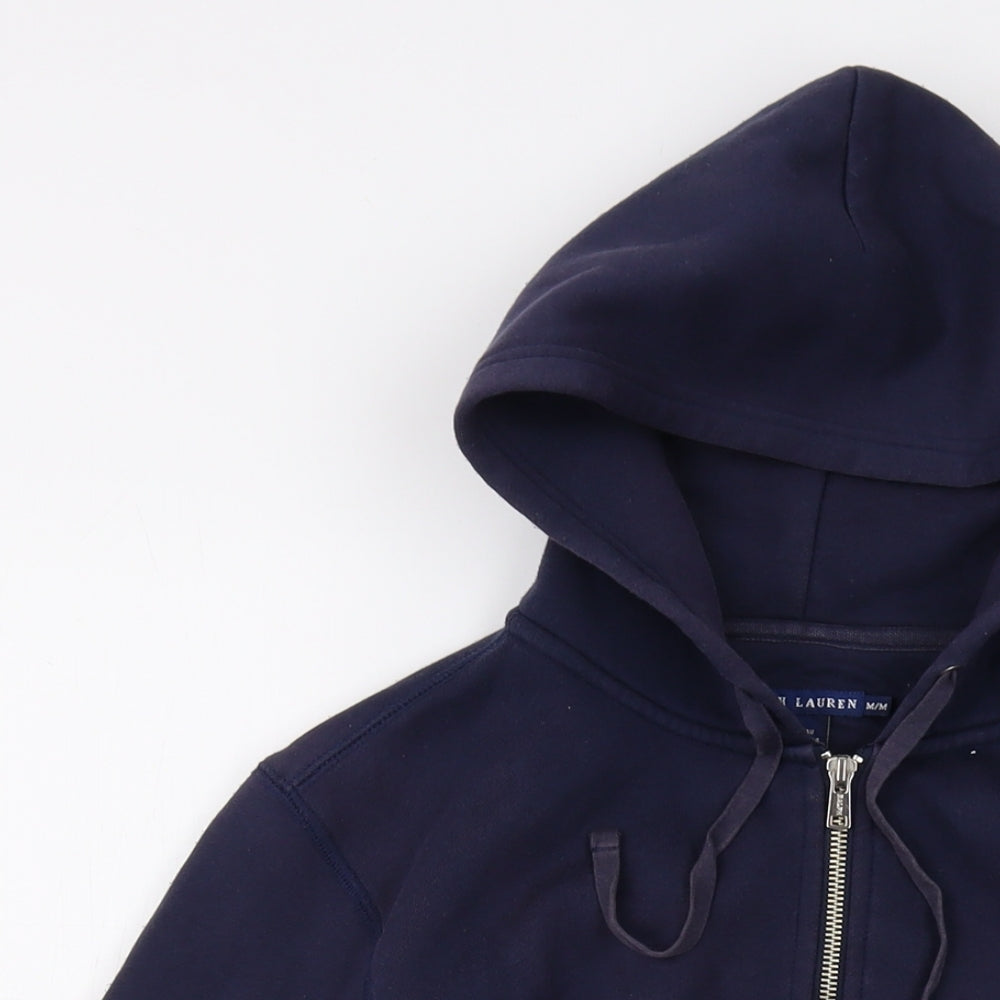 Polo Ralph Lauren Womens Blue Cotton Full Zip Hoodie Size M Zip
