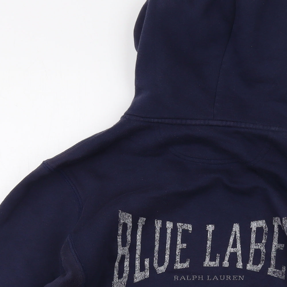 Polo Ralph Lauren Womens Blue Cotton Full Zip Hoodie Size M Zip