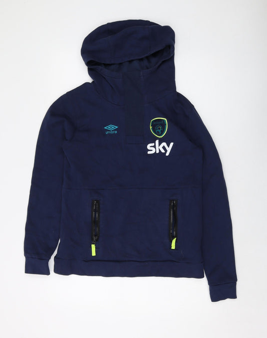 Umbro Womens Blue Cotton Pullover Hoodie Size 10 Pullover - Ireland