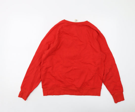 Disney Womens Red Cotton Pullover Sweatshirt Size S Pullover - Mickey Mouse
