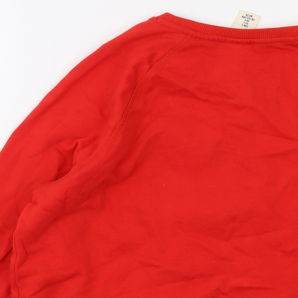 Disney Womens Red Cotton Pullover Sweatshirt Size S Pullover - Mickey Mouse