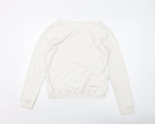 Jack Wills Womens White Cotton Pullover Sweatshirt Size 12 Pullover